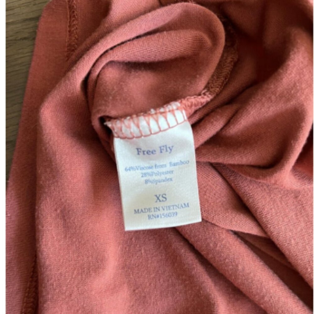 Free Fly Bamboo Long Sleeve Crewneck Shirt Size XS Mauve Coral Pink Women's - Picture 4 of 7